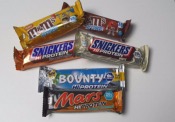BARRES bounty mars snickers m&m's protein